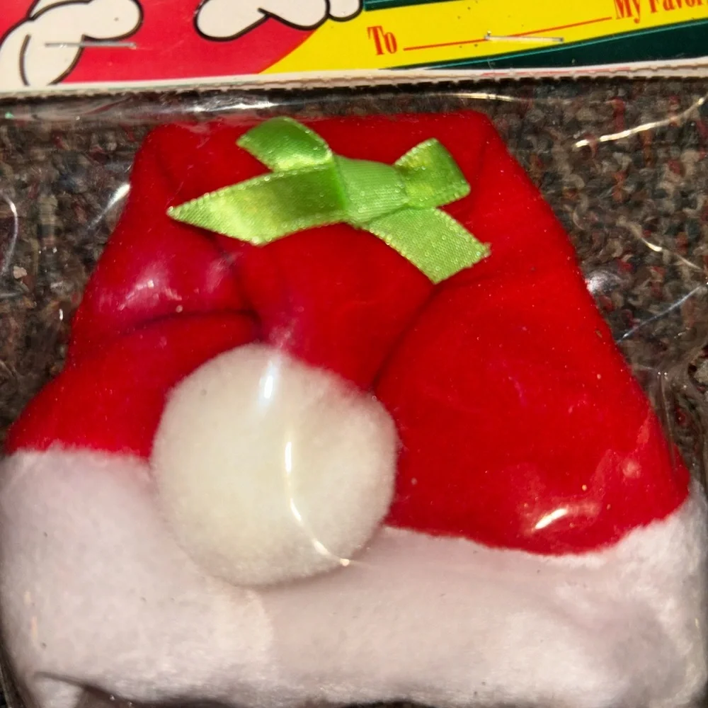 Festive Red and White Kitty Santa Hat